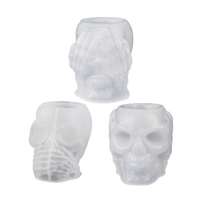 DIY dropper covers ears, eyes, mouth, skull head pen holder, storage box, Halloween gypsum ornament, silicone mold