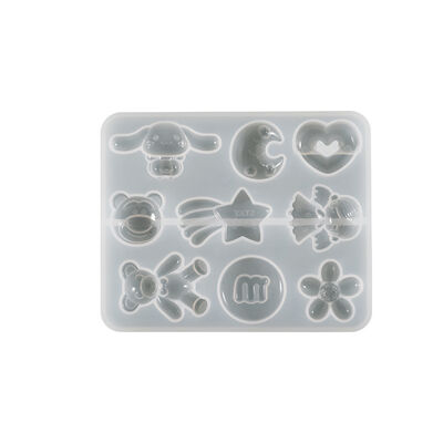 DIY crystal dropper resin grinding tool hole shoe buckle flower rainbow crown patch silicone mold