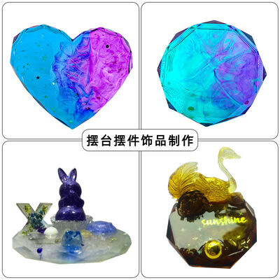 DIY Crystal Drip Glue Circular Love Diamond Pendulum Mold Silicone Mirror Decoration Pendant Mold