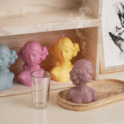 Rose blindfolded closed eye girl gypsum doll silicone mold DIY aromatherapy candle dropper mold