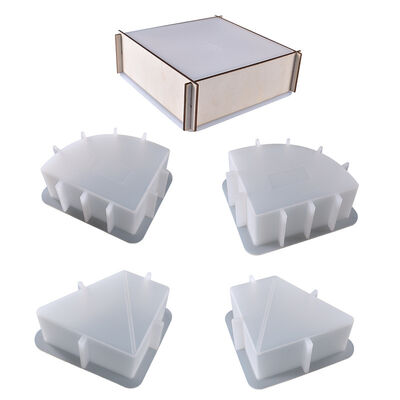 DIY crystal dropper resin mold trapezoidal fan-shaped square book shelf jewelry table silicone mold