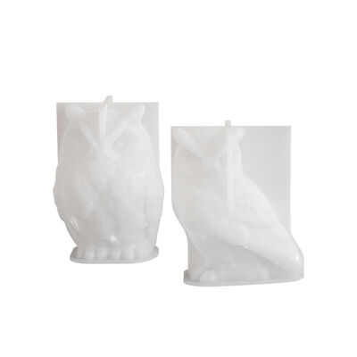 DIY Crystal Dropping Gel Mirror Owl Ornament 3D Aromatherapy Candle Gypsum Ornament Silicone Mold