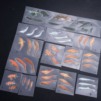 Resin Painting Sticker Goldfish 3D Resin Painting Goldfish Crystal Dropping Glue Stereoscopic Painting Goldfish Material Sticker
