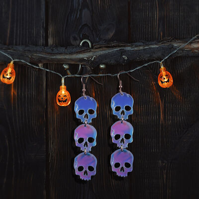 Crystal Drip Glue DIY Pumpkin Skull Ghost Skeleton Halloween Earrings Pendant Silicone Mold