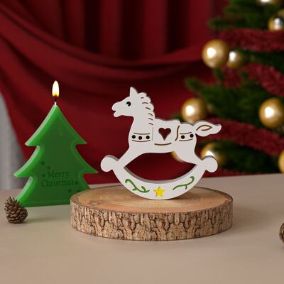 DIY Christmas reindeer wooden horse pentagram Christmas tree angel boy candle ornament aromatherapy gypsum silicone mold