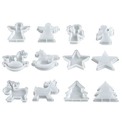 DIY Christmas reindeer wooden horse pentagram Christmas tree angel boy candle ornament aromatherapy gypsum silicone mold