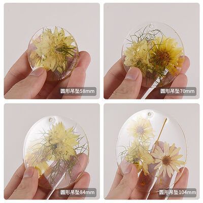 DIY Crystal Dropping Gel Gouka Circular Pendant Mold Keychain Large, Medium, Small, Circular Hanging Plate Silicone Grinding Machine