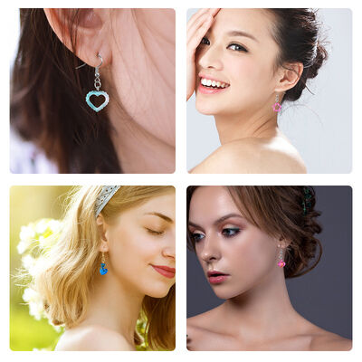 DIY Crystal Dropping Gel Moon Star Cat Rabbit Head Note Earrings Pendant Flowing Sand Accessories Silicone Mold