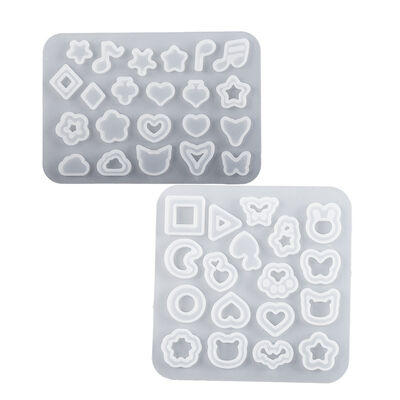 DIY Crystal Dropping Gel Moon Star Cat Rabbit Head Note Earrings Pendant Flowing Sand Accessories Silicone Mold
