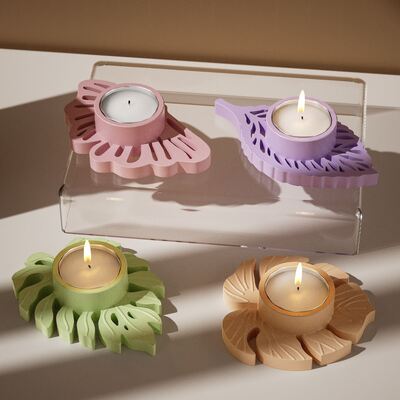 DIY aromatherapy gypsum leaf candle holder dropper mold leaf candle stand decoration base silicone mold