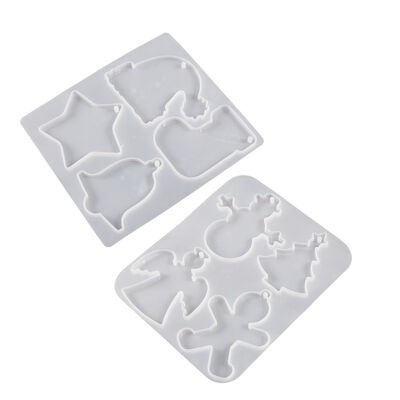 Crystal Drip Glue DIY Resin Christmas Series Pendant Hanging Christmas Snowman Old Man Silicone Mold