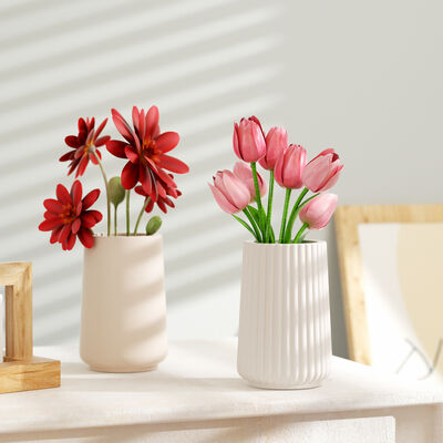 DIY Glue Smooth Striped Vase Pen Holder Storage Box Aromatherapy Gypsum Candle Cup Silicone Mold
