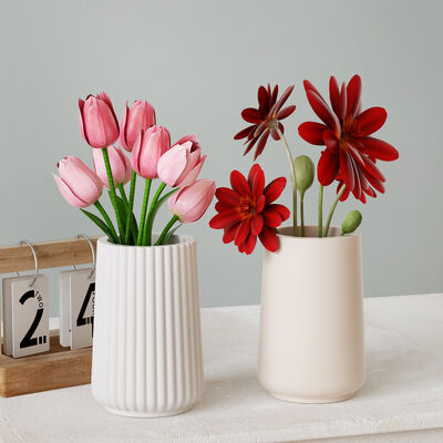 DIY Glue Smooth Striped Vase Pen Holder Storage Box Aromatherapy Gypsum Candle Cup Silicone Mold