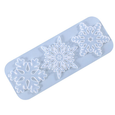 DIY crystal dropper mold Christmas series triple snowflake hanging pendant jewelry silicone mold