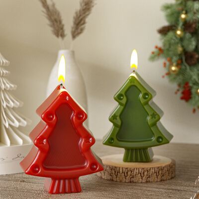Vela de aromaterapia, pan de jengibre, árbol de Navidad, molde de silicona DIY para el día de Navidad, molde de placa completa 6 en 8 en fila