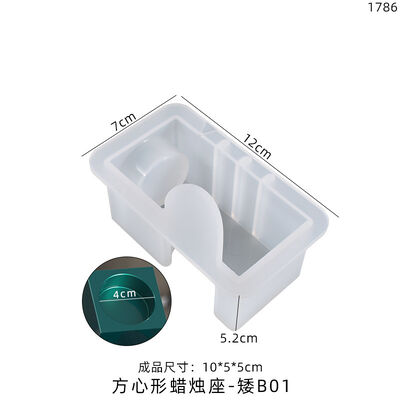 DIY crystal dropper resin mold rectangular heart-shaped splicing candle holder ornament silicone mold