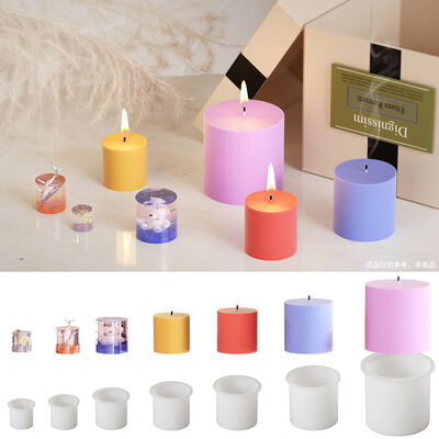 Crystal resin multi specification cylindrical dropper mold DIY aromatherapy gypsum candle pillar silicone mold
