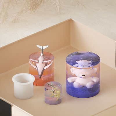 Crystal resin multi specification cylindrical dropper mold DIY aromatherapy gypsum candle pillar silicone mold