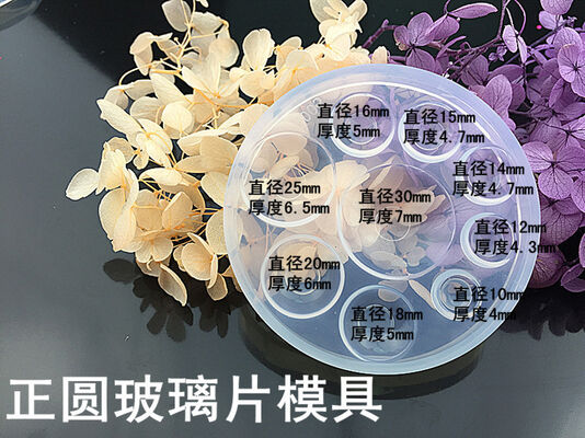 DIY Time Gem Crystal Glue Drop Mold can be equipped with a bottom bracket glass slice silicone mold Hemisphere Mantou round