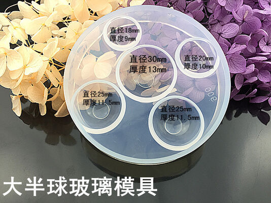 DIY Time Gem Crystal Glue Drop Mold can be equipped with a bottom bracket glass slice silicone mold Hemisphere Mantou round