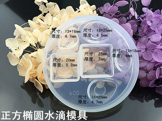 DIY Time Gem Crystal Glue Drop Mold can be equipped with a bottom bracket glass slice silicone mold Hemisphere Mantou round