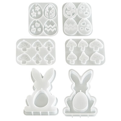 Easter Rabbit Egg Mushroom Pendant Decoration Silicone Mold DIY Aromatherapy Gypsum Mold