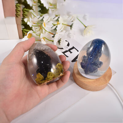 DIY crystal dropper egg shaped dinosaur egg baby integrated starry sky ball night light mirror silicone mold