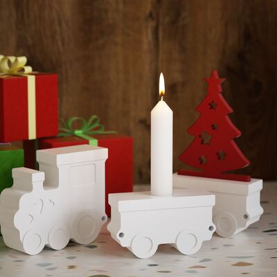 DIY resin gypsum locomotive, train box, candle holder, silicone mold, plug-in, table, drip glue mold