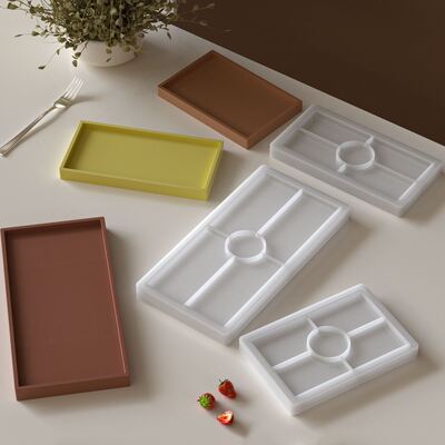 Crystal dropper mirror resin rectangular tray ornament silicone mold DIY large, medium, small plate mold