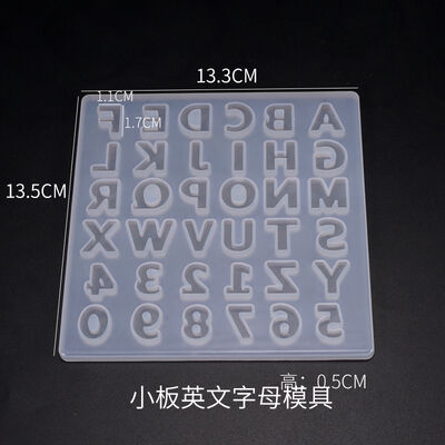 DIY crystal dropper mold small whole board number letter mold English letter pendant silicone mold