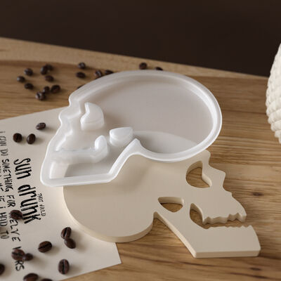 DIY skull coaster ornament storage dropper mold Halloween table gypsum silicone mold