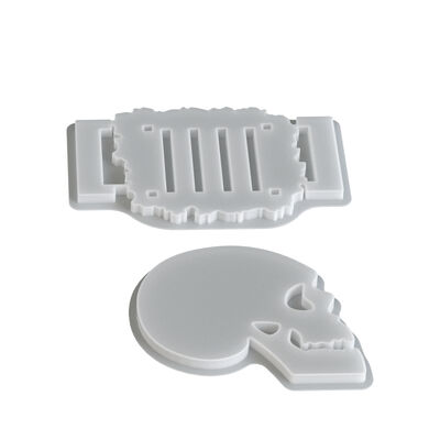 DIY skull coaster ornament storage dropper mold Halloween table gypsum silicone mold