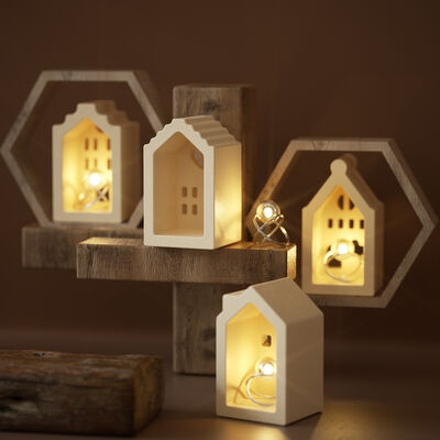 Easter Love Star Small House Silicone Mold DIY Gypsum 4-Link Love Mini House Dropping Mold