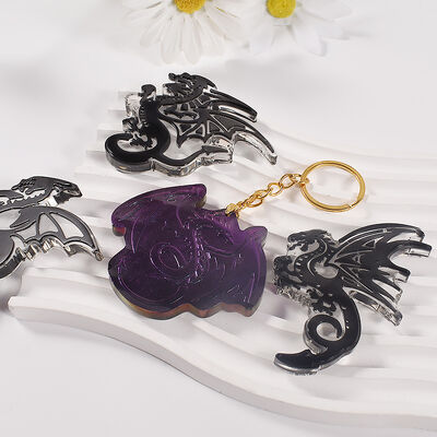 Crystal Drip Glue Flying Dragon Fire Dragon Pattern Necklace Keychain Silicone Mold DIY Jewelry Pendant Drip Glue Grinding Machine