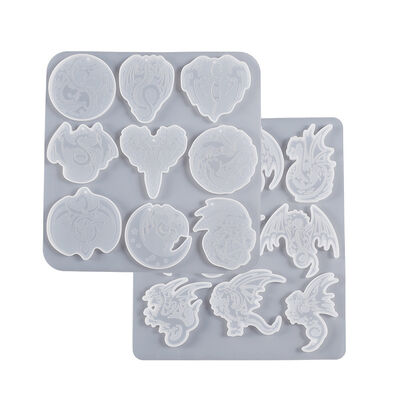 Crystal Drip Glue Flying Dragon Fire Dragon Pattern Necklace Keychain Silicone Mold DIY Jewelry Pendant Drip Glue Grinding Machine