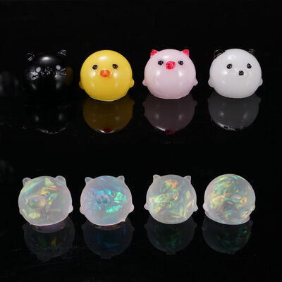 DIY crystal dropper mold, four grid small animal mold, piglet chick pendant doll silicone mold