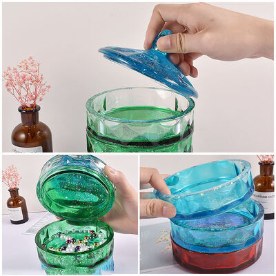 DIY Drip Glue Gypsum Stacking Le Diamond Pattern Storage Box European Multi Layer Storage Can Silicone Mold