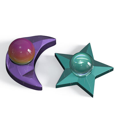DIY crystal dropper candle holder mold, cut surface, star moon candle holder, spherical base, silicone mold