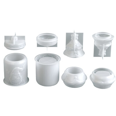 DIY Aromatherapy Gypsum Cement Christmas Tree Santa Claus Pattern Storage Can Candle Cup Silicone Mold