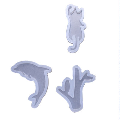 Crystal Droplet Pendant Silicone Mold DIY Handmade Animal Ornament Kitten Note Snowflake Dolphin Hippopotamus Pendant