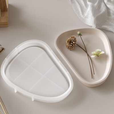 DIY resin aromatherapy gypsum cement storage tray, round triangular dish tray, decorative silicone mold