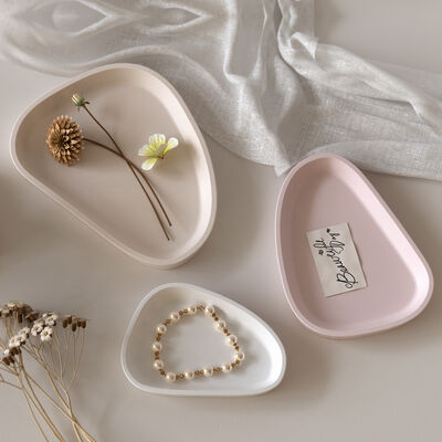 DIY resin aromatherapy gypsum cement storage tray, round triangular dish tray, decorative silicone mold