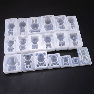 DIY crystal dropper mold semi three-dimensional violent bear sleep baby drooping ear rabbit collection silicone touch tool