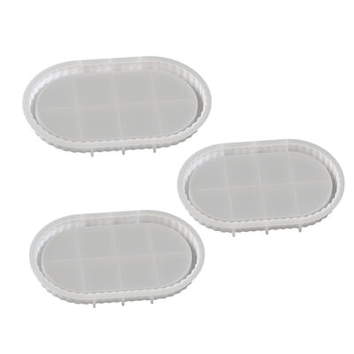 Elliptical striped gear wave aromatherapy gypsum tray silicone mold DIY mirror resin mold
