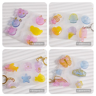 DIY crystal dropper, marine animal candy, ice cream, rainbow butterfly pendant, keychain, silicone mold