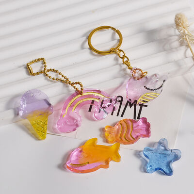 DIY crystal dropper, marine animal candy, ice cream, rainbow butterfly pendant, keychain, silicone mold
