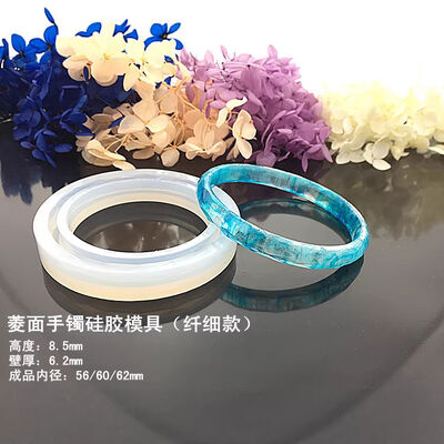 Pegamento de goteo de cristal para pulsera de cara de diamante, molde de silicona, joyería hecha a mano, modelo de pulsera de cara de diamante de resina de flor seca