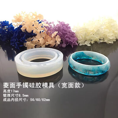 Pegamento de goteo de cristal para pulsera de cara de diamante, molde de silicona, joyería hecha a mano, modelo de pulsera de cara de diamante de resina de flor seca