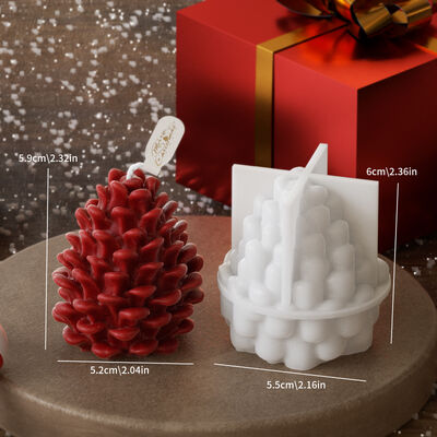 DIY Pinecone Candle Silicone Mold Christmas Tree Pendant Dropping Glue Nightlight Decoration Aromatherapy Gypsum Ornament Cross border