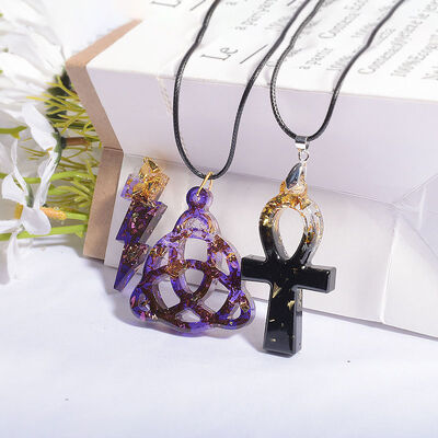 Crystal Drip Glue DIY Resin Punk Style Earrings, Pentagram Sunflower Lightning Pendant, Silicone Mold